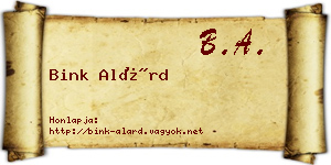 Bink Alárd névjegykártya